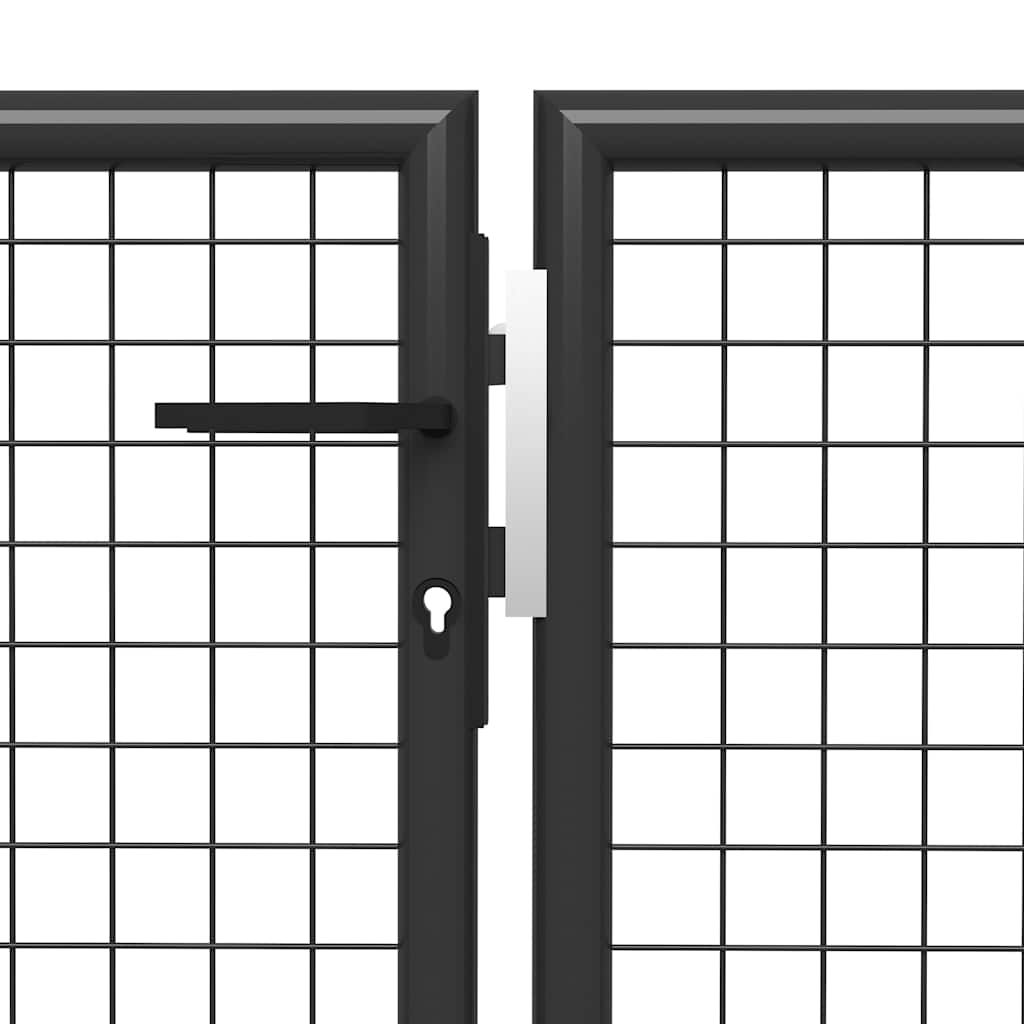 Portão de jardim em aço 350 x 75 cm antracite