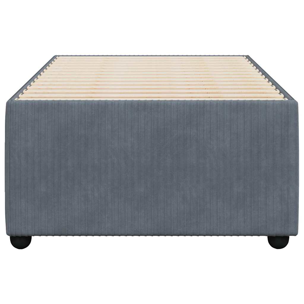 Estrutura de cama sem colchão 100x200 cm veludo cinzento-escuro