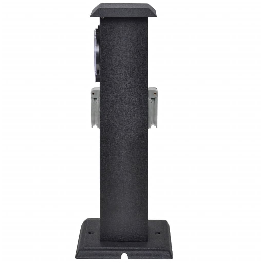 Coluna tomada para jardim com timer, preta