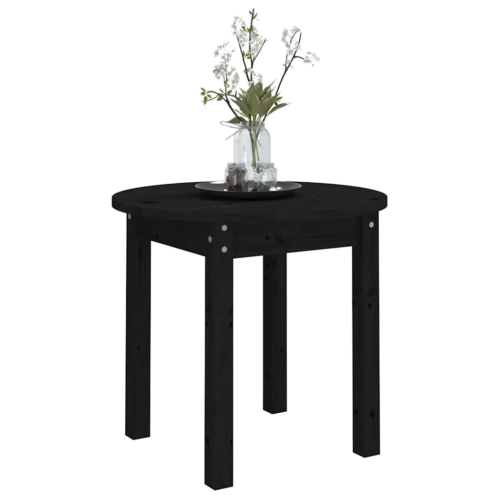 Mesa de centro ø 45x40 cm madeira de pinho maciça preto