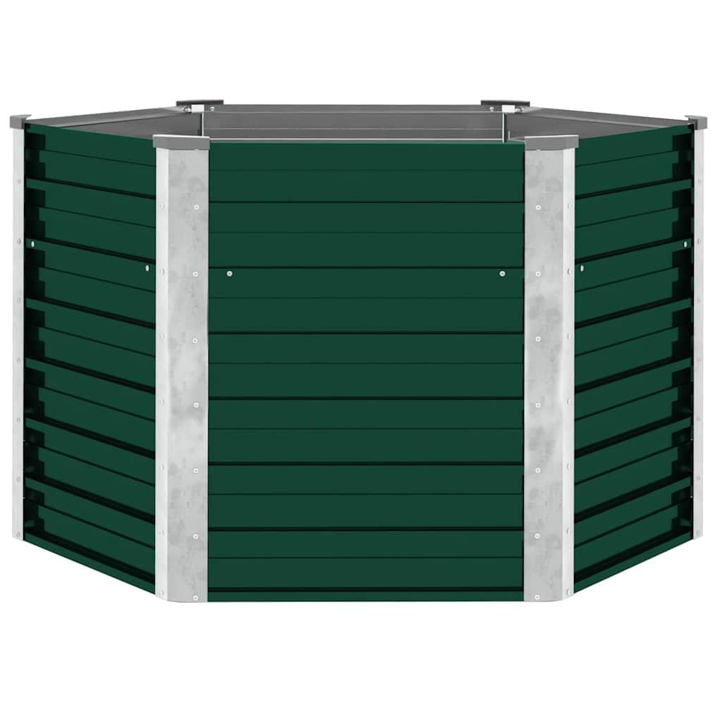 Canteiro elevado jardim aço galvanizado 129x129x77 cm verde