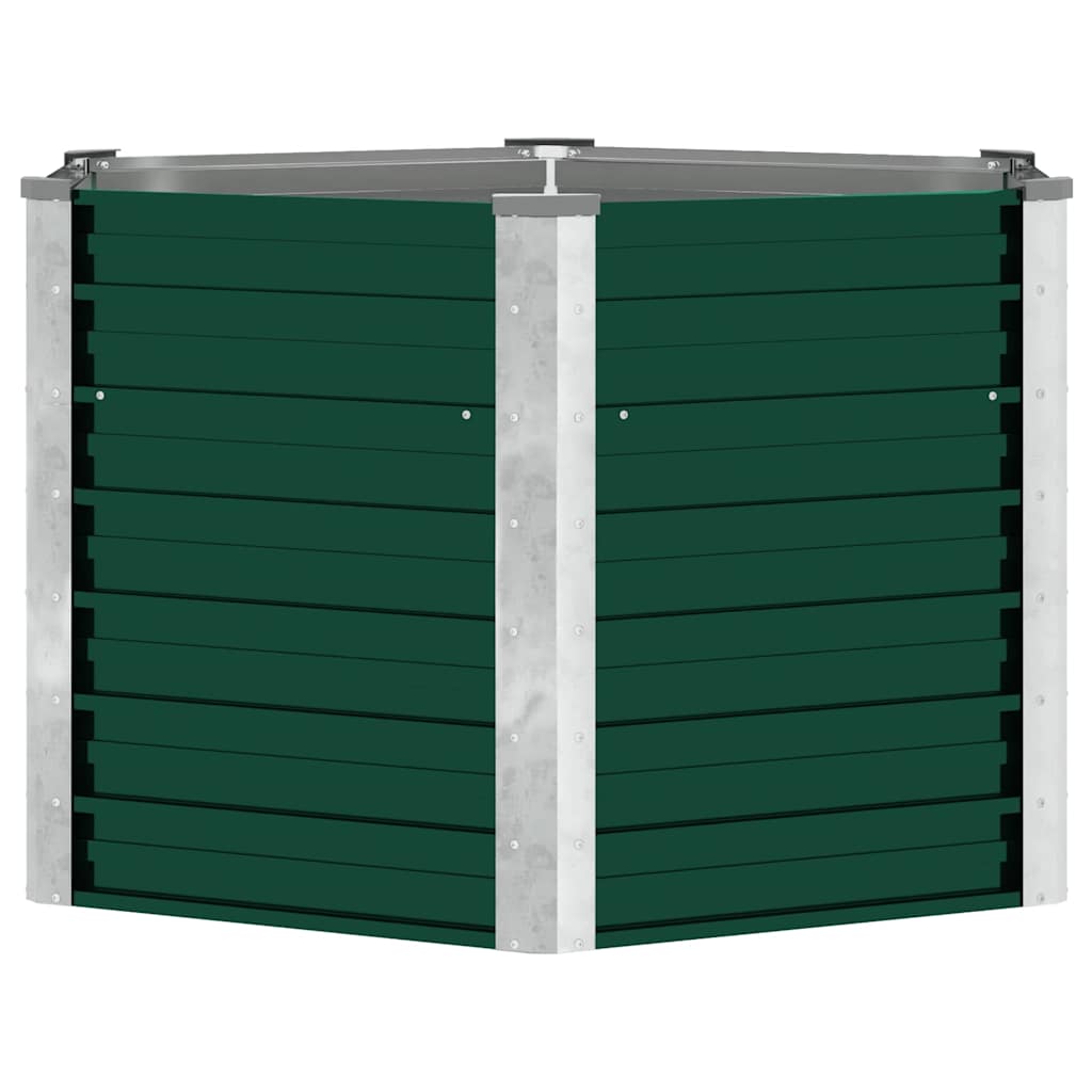 Canteiro elevado jardim aço galvanizado 129x129x77 cm verde