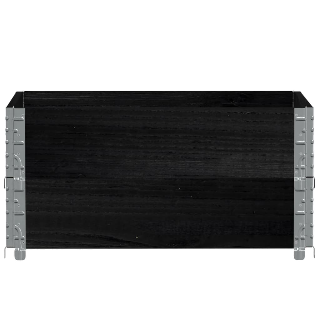 Colares p/ paletes 2 pcs 80x60 cm madeira de pinho maciça preto