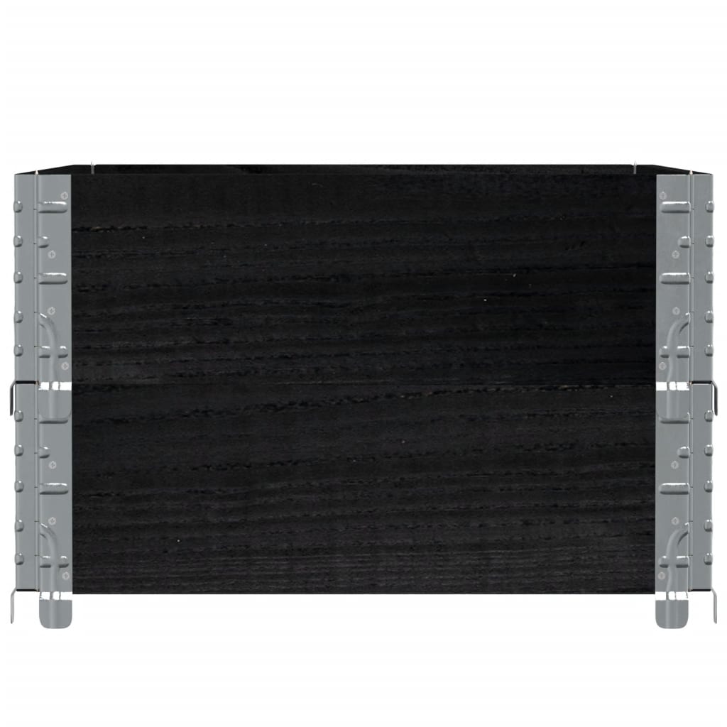 Colares p/ paletes 2 pcs 80x60 cm madeira de pinho maciça preto