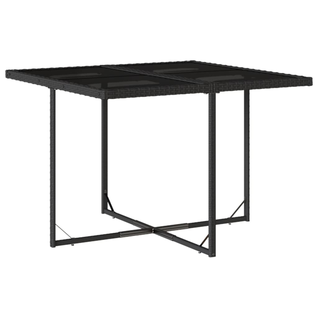 9 Pcs conjunto de jantar p/ jardim c/ almofadões vime PE preto