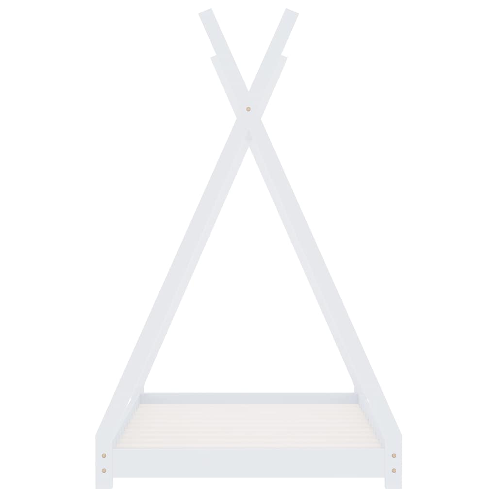 Estrutura de cama para crianças 70x140 cm pinho maciço branco