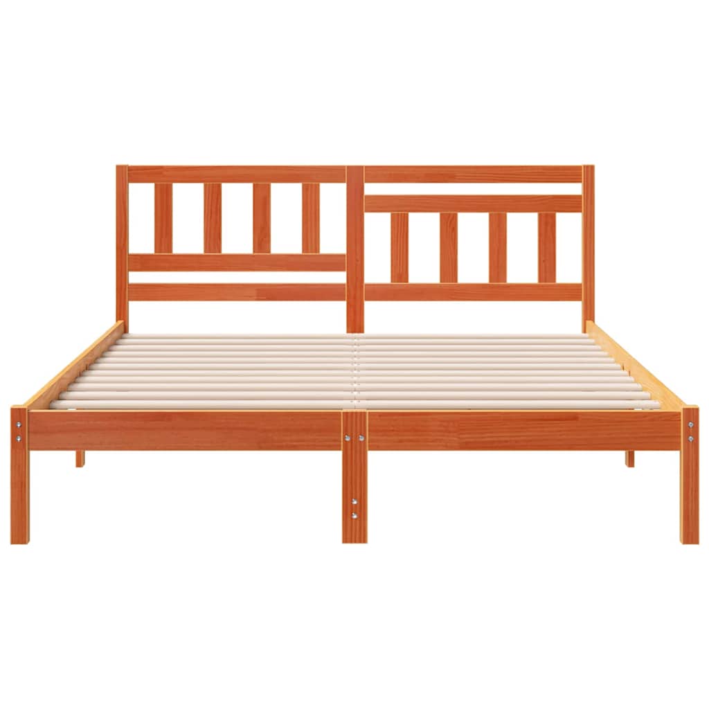 Estrutura da cama com cabeceira marrom cera 160 x 200 cm