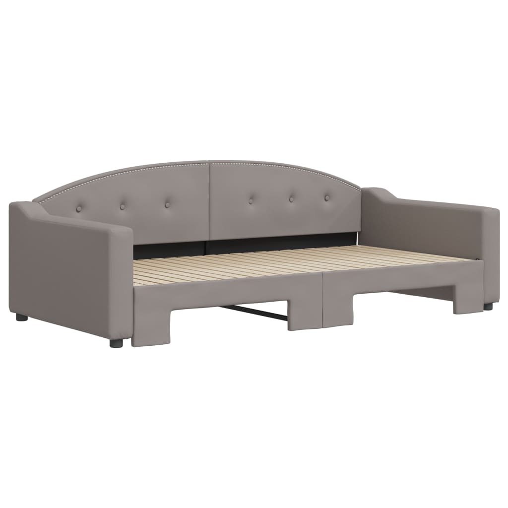 Sofá-cama com gavetão 100x200 cm tecido cinzento-acastanhado
