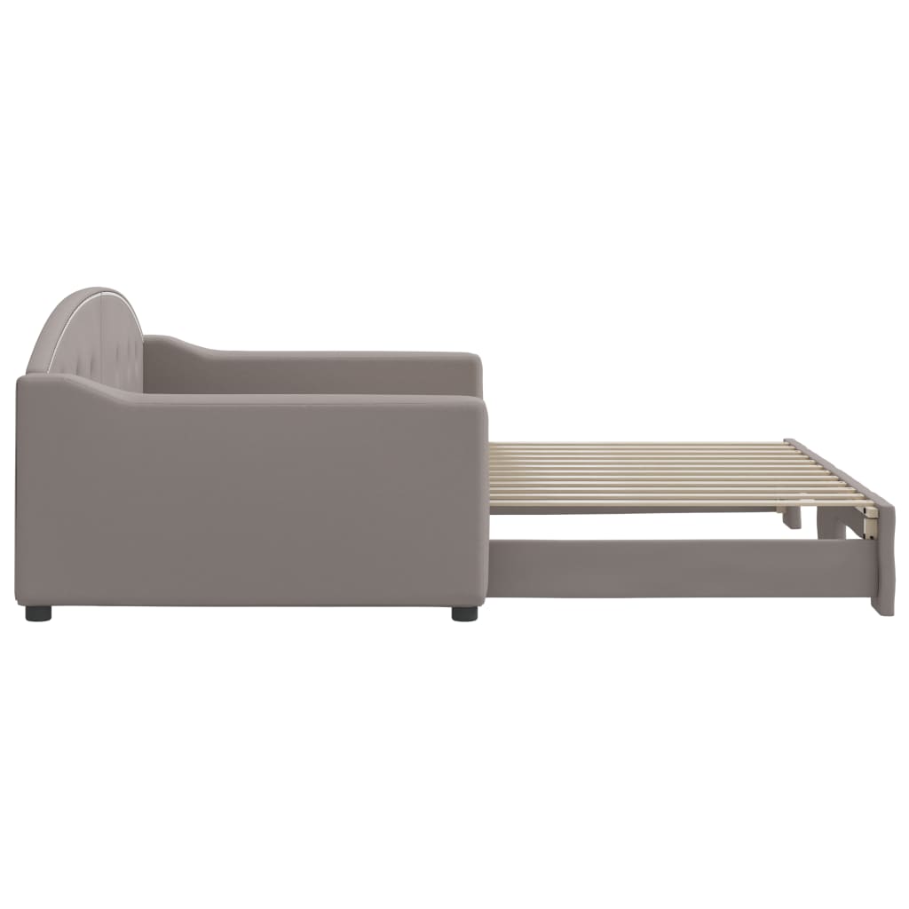 Sofá-cama com gavetão 100x200 cm tecido cinzento-acastanhado