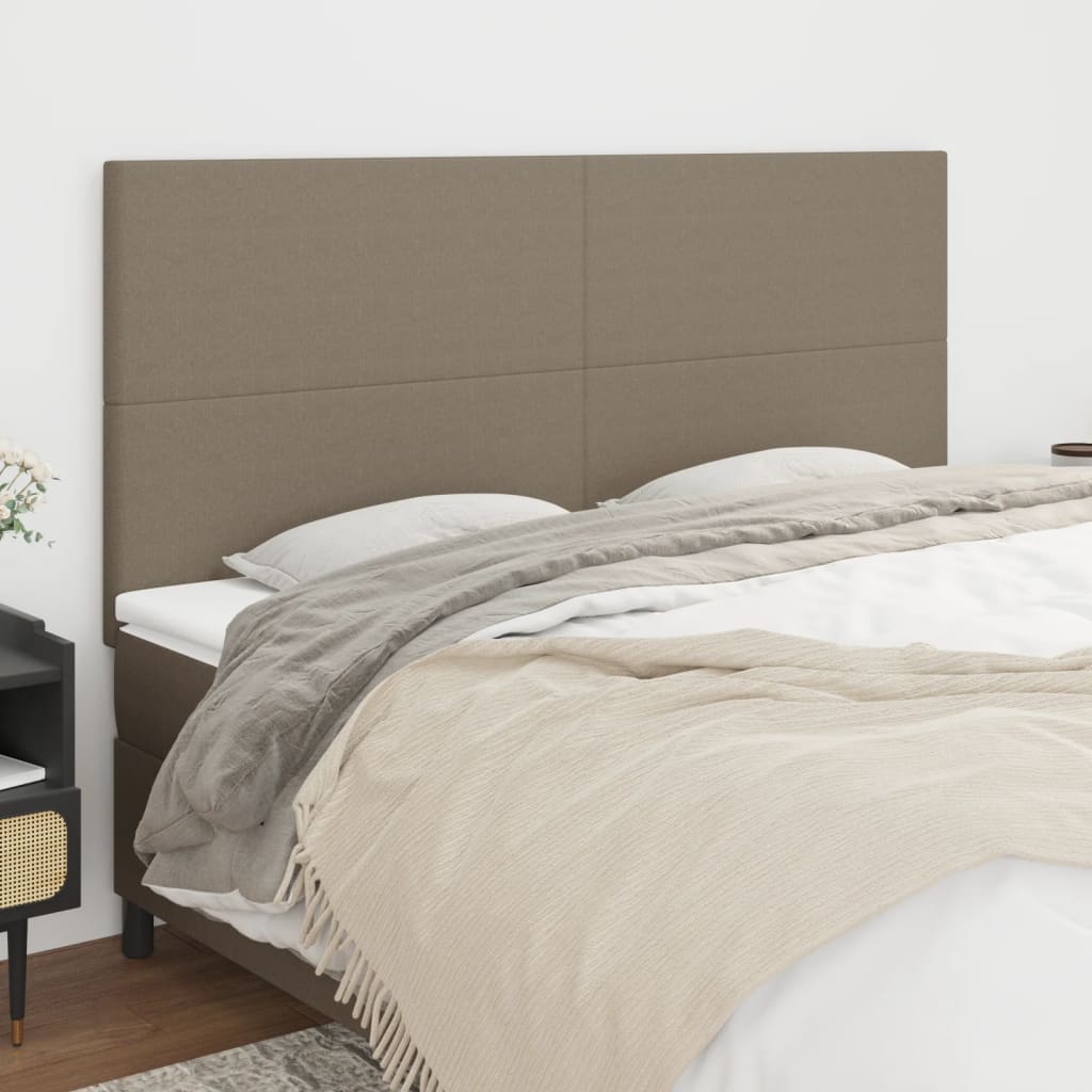 Cabeceira taupe 180x5x118/128 cm tecido