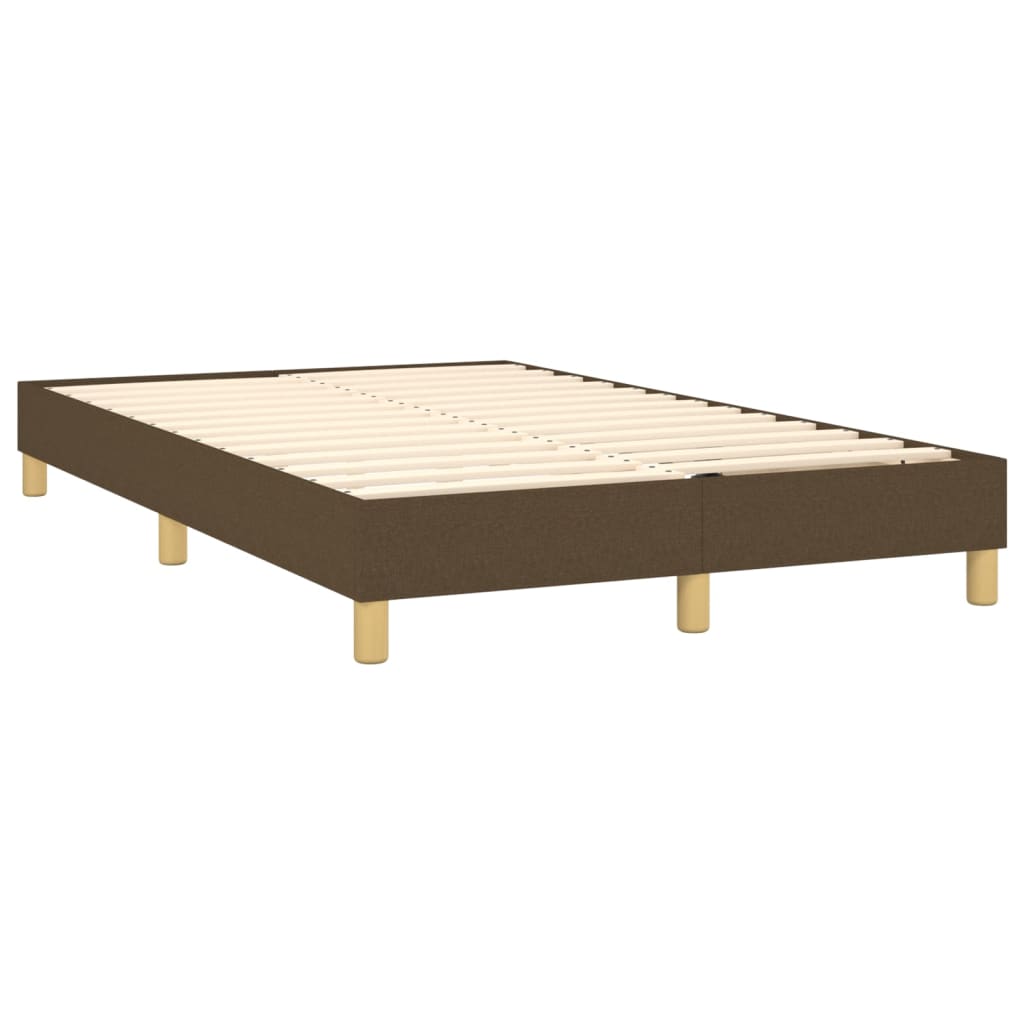 Cama com molas/colchão 120x200 cm tecido castanho-escuro