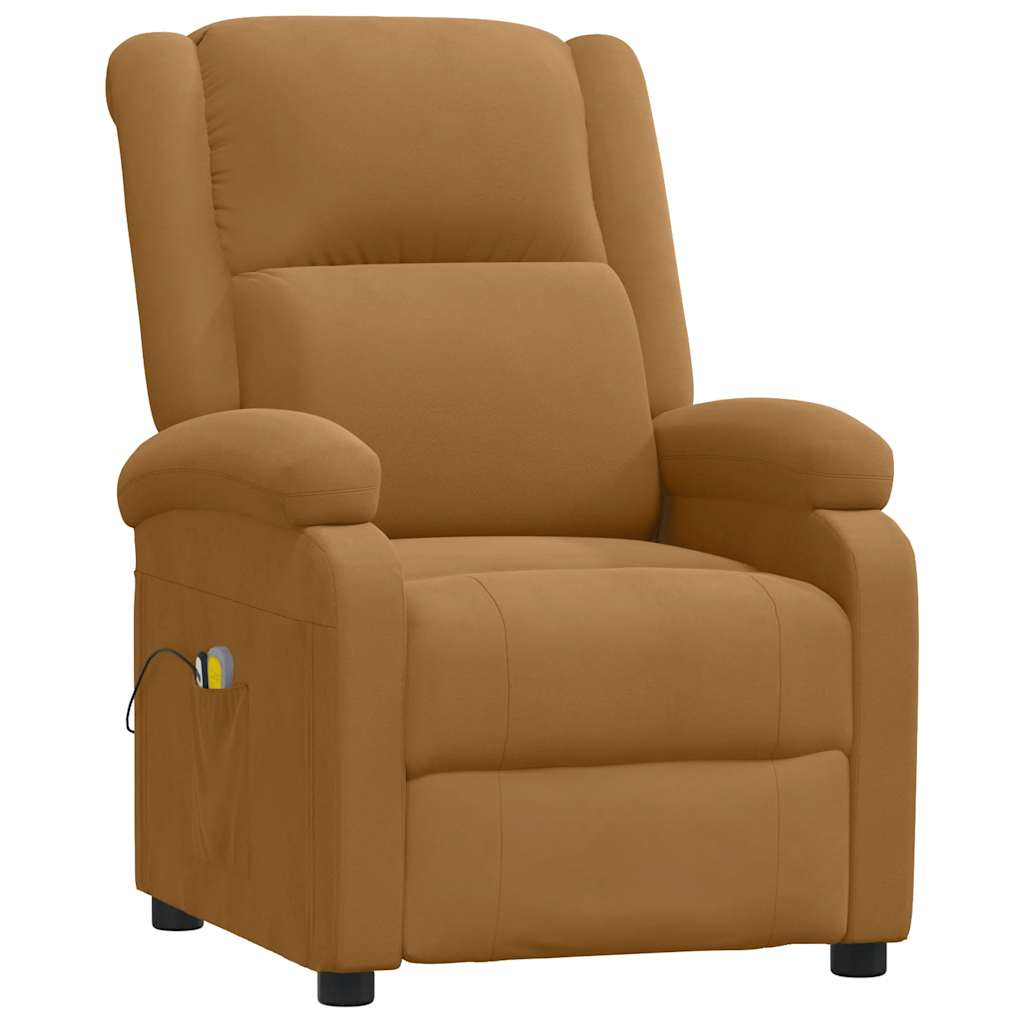 Poltrona de massagens elétrica veludo castanho