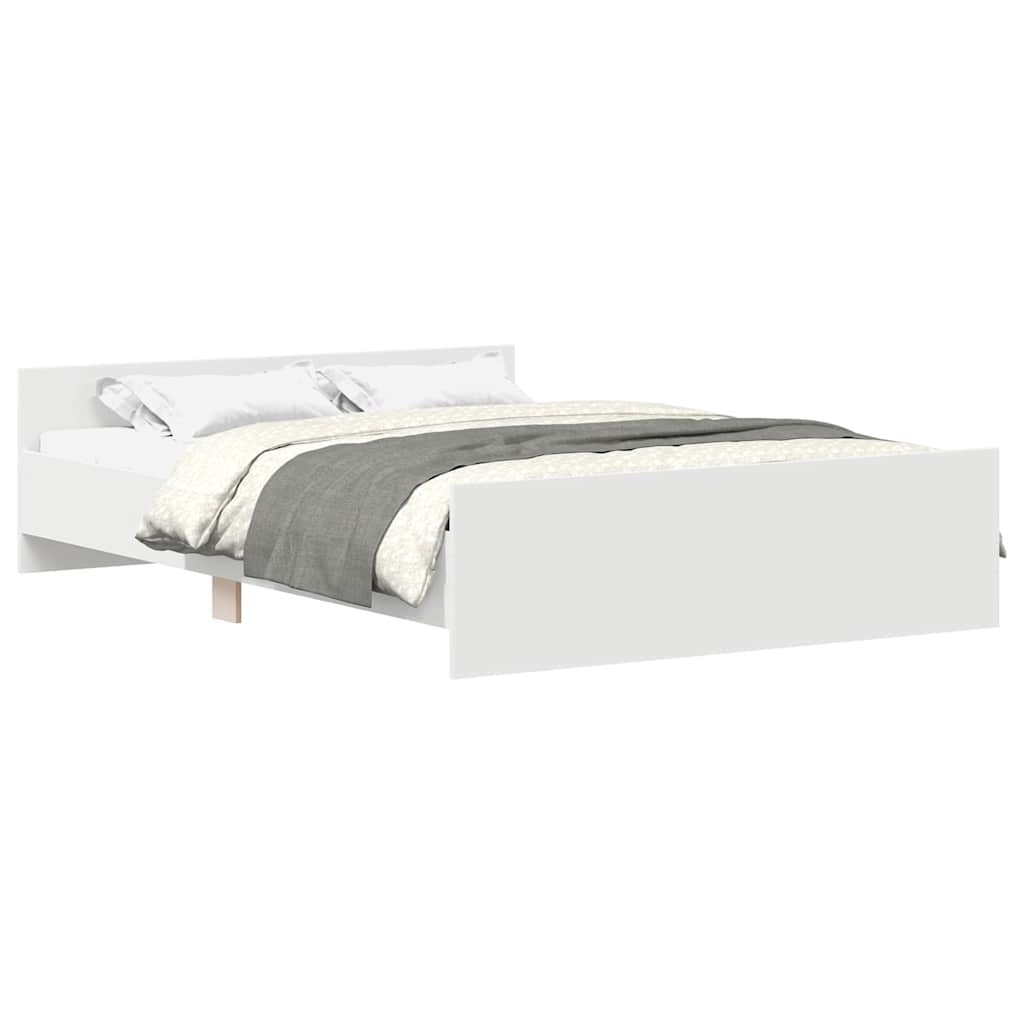 Estrutura de cama com cabeceira e pés 135x190 cm branco