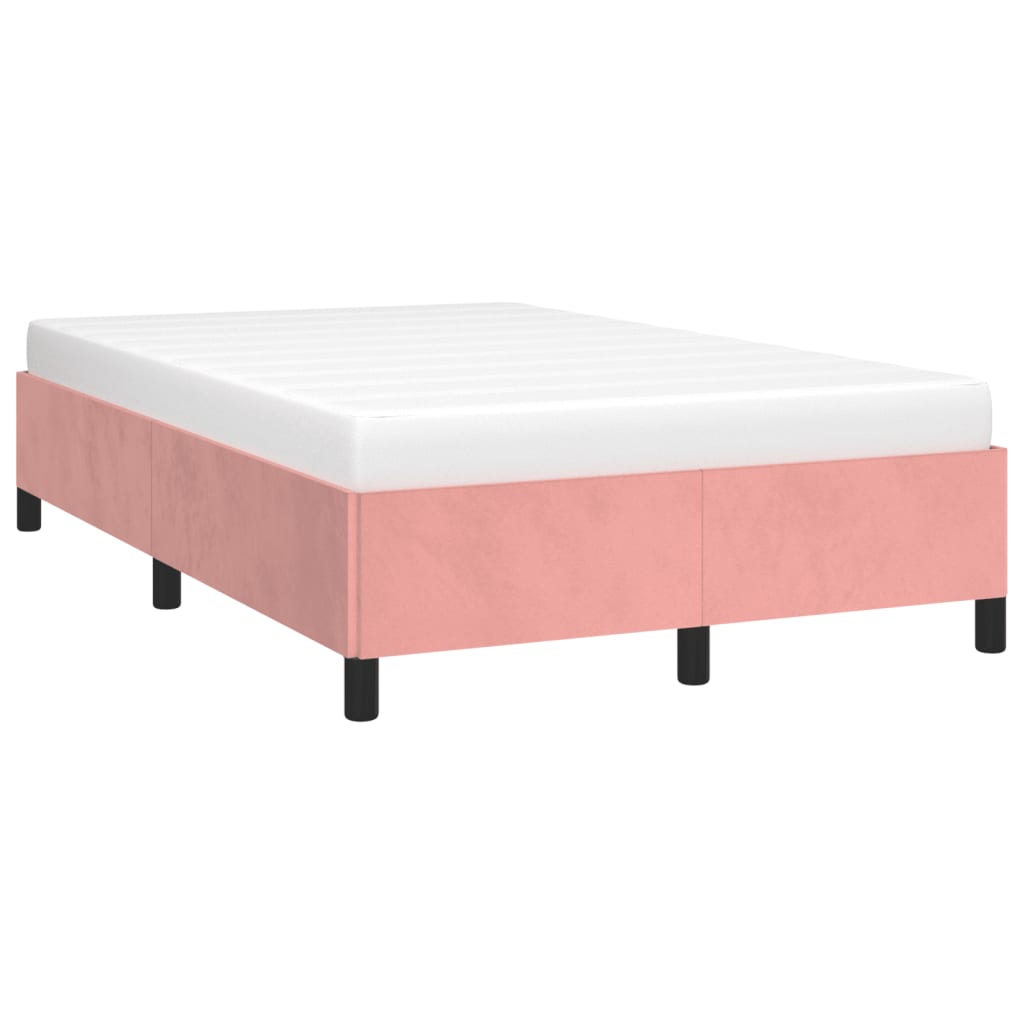 Estrutura de cama com colchão 120x190 cm veludo rosa