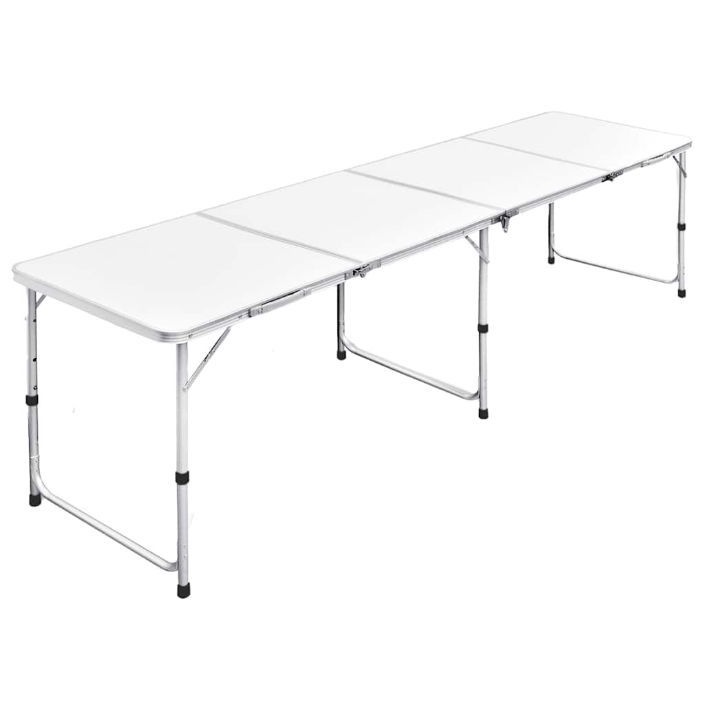 Mesa dobrável, para campismo, de altura ajustável, em aluminio