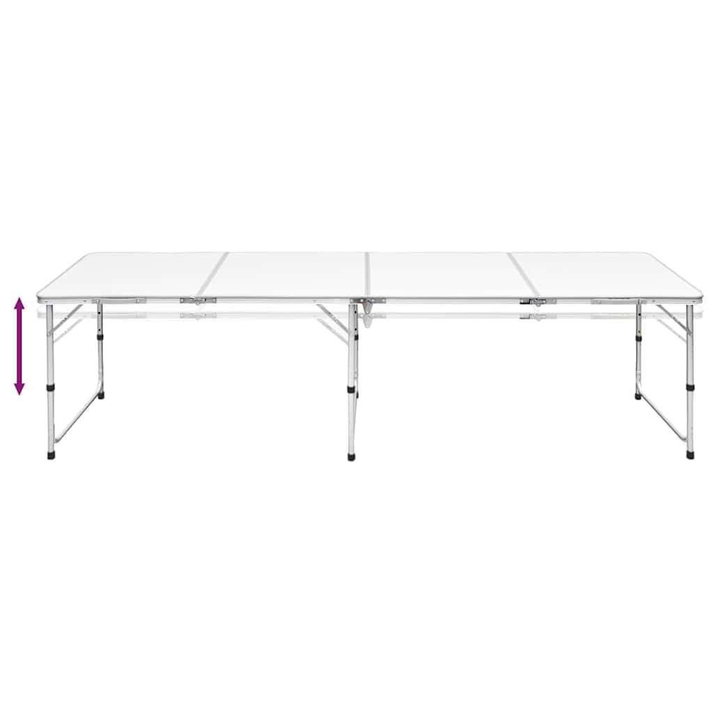 Mesa dobrável, para campismo, de altura ajustável, em aluminio