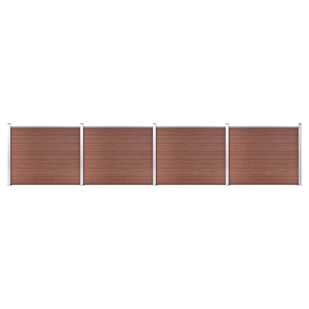 Conjunto painel de cerca 699x146 cm wpc castanho