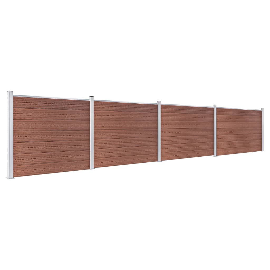 Conjunto painel de cerca 699x146 cm wpc castanho