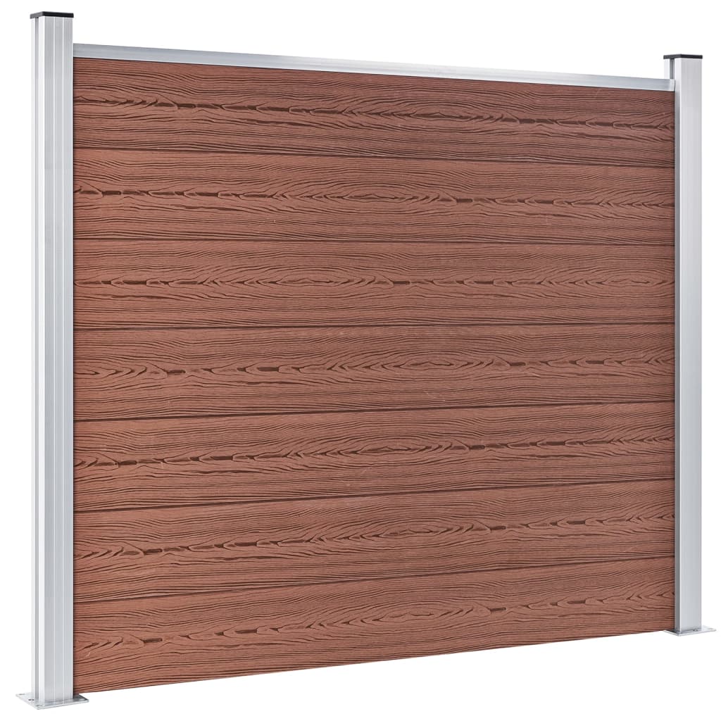 Conjunto painel de cerca 699x146 cm wpc castanho