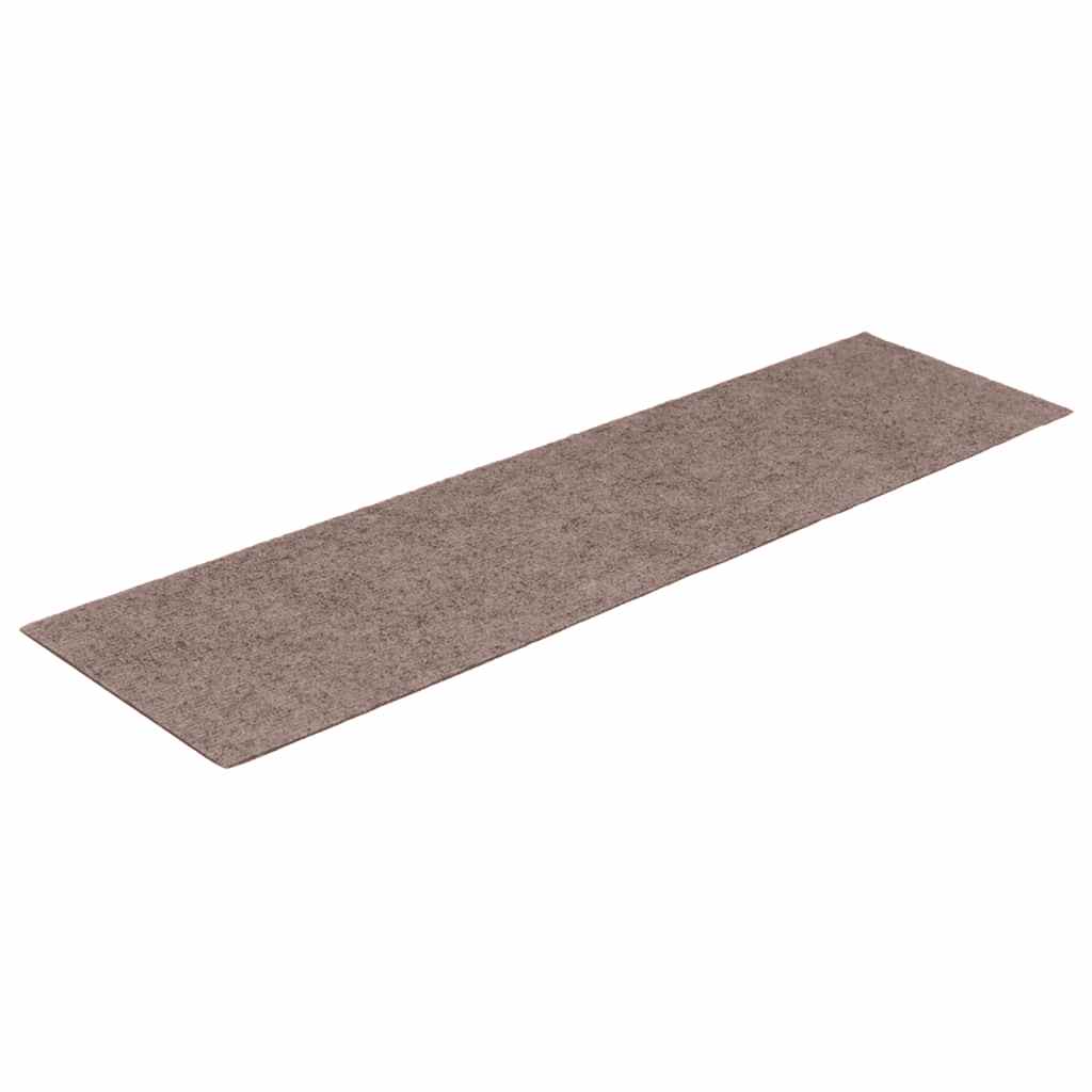Tapetes de escada autoadesivos 15 peças 76x20 cm marrom claro retangular