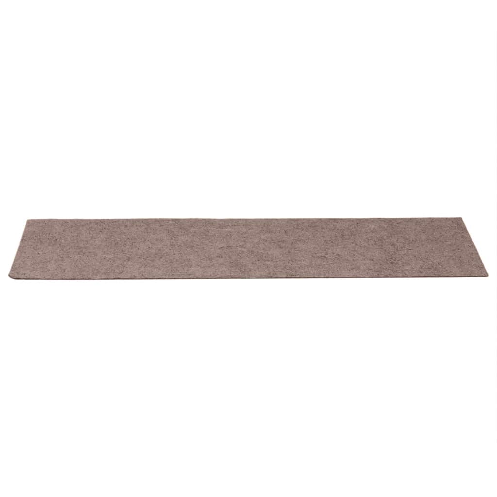 Tapetes de escada autoadesivos 15 peças 76x20 cm marrom claro retangular