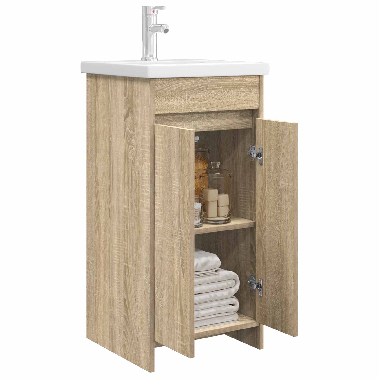 Gabinete de banheiro com pia carvalho sonoma 42 x 40 x 84,5 cm