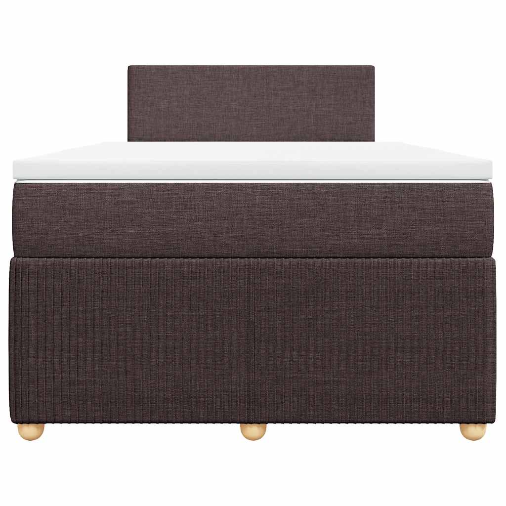 Cama com molas/colchão 120x200 cm tecido castanho-escuro