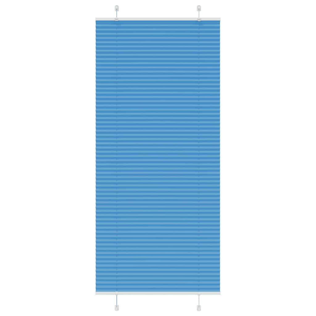 Azul plissada cega 95x200 cm largura tecido 94,4 cm poliéster