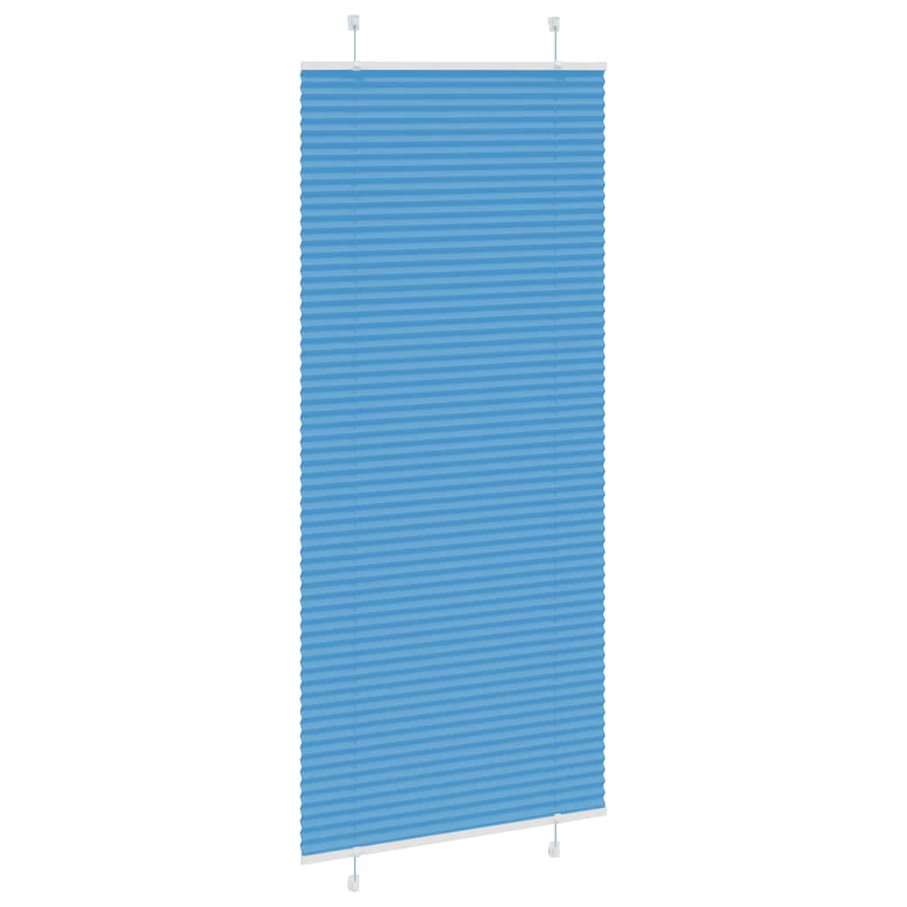 Azul plissada cega 95x200 cm largura tecido 94,4 cm poliéster