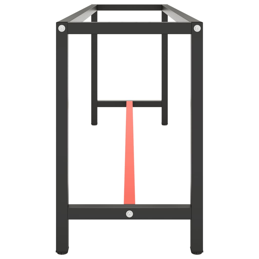 Estrutura p/ bancada 210x50x79 cm metal preto e vermelho mate