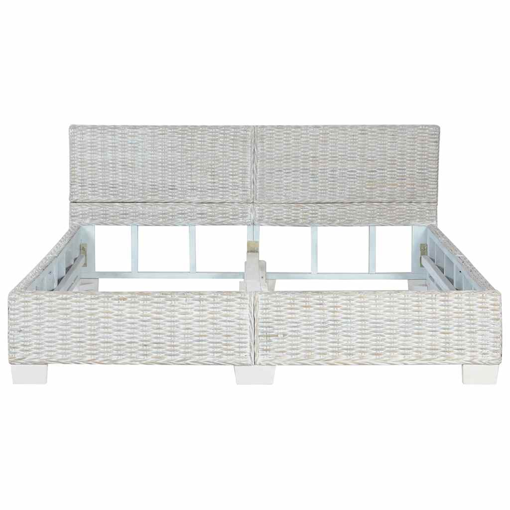 Estrutura de cama 160x200 cm vime genuíno cinzento