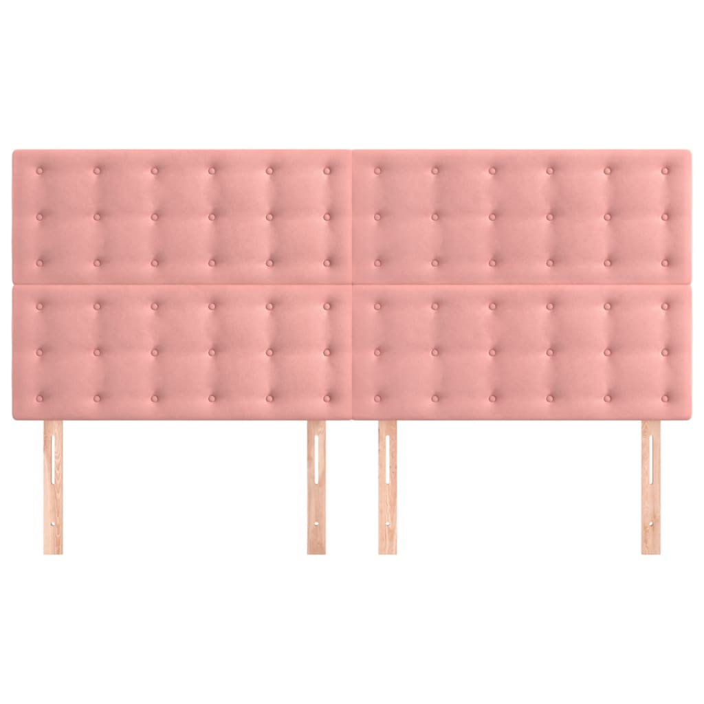 Cabeceira rosa 180x5x118/128 cm veludo