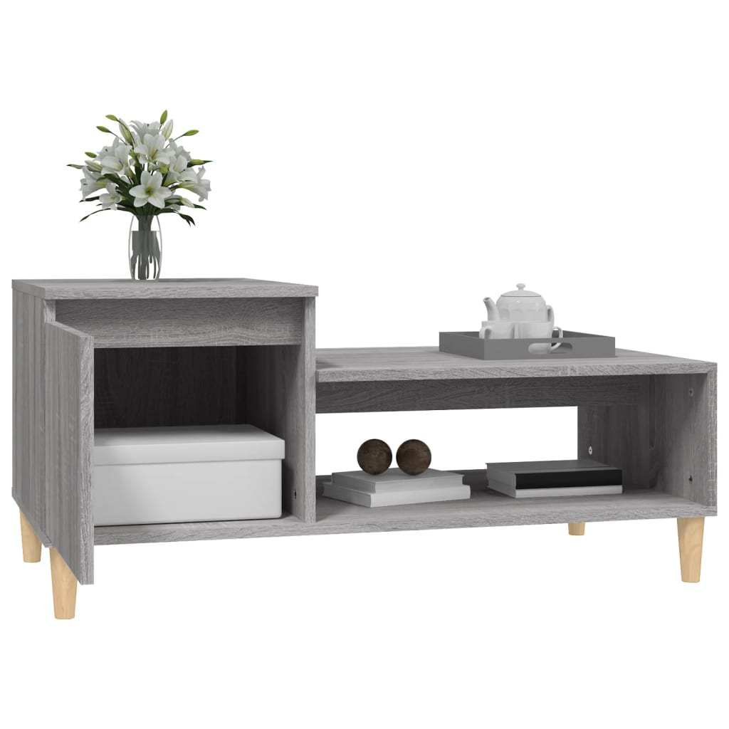 Mesa de centro 100x50x45 cm derivados madeira cinzento sonoma