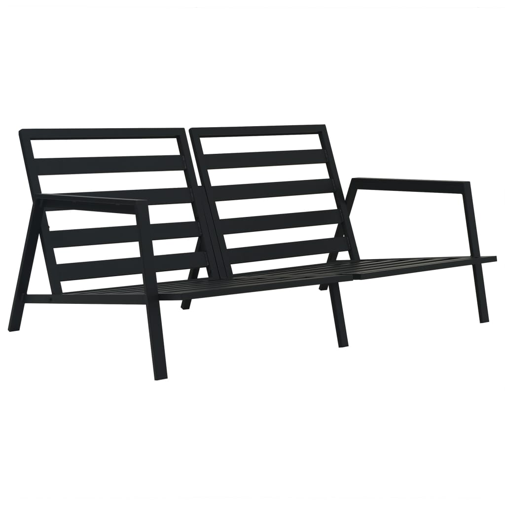 5 Pcs conjunto lounge jardim + almofadões alumínio cinza-escuro