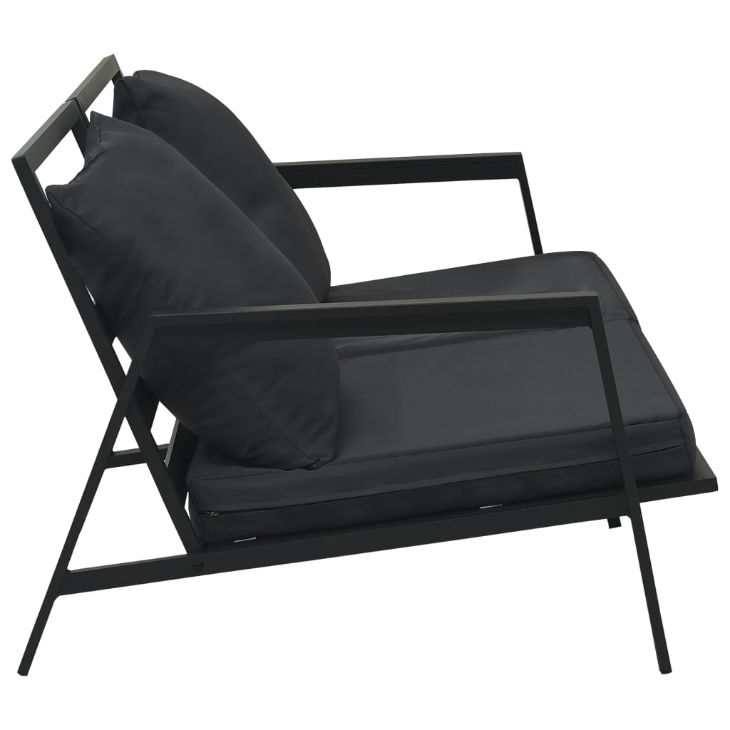 5 Pcs conjunto lounge jardim + almofadões alumínio cinza-escuro