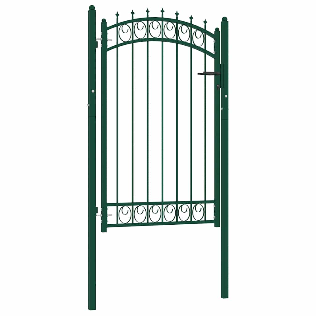 Portão de cerca emmen com pontas de aço 103x117 cm verde