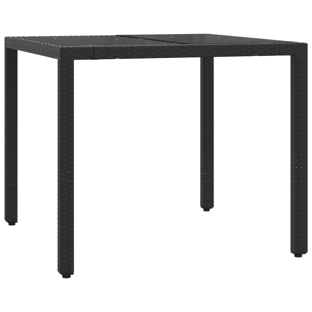 3 Pcs conjunto de bistrô com almofadões vime PE preto