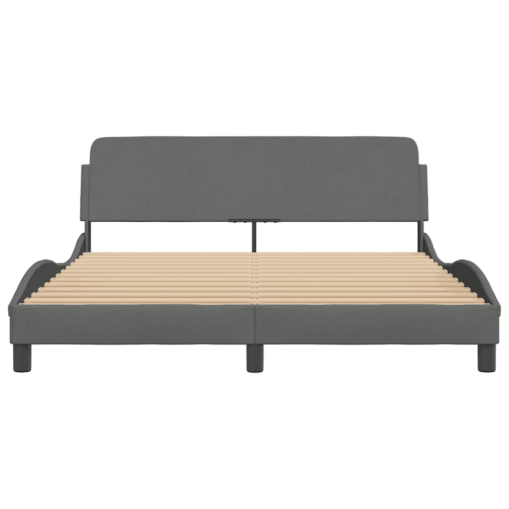 Estrutura de cama dover 152x203 cm tecido cinza-escuro