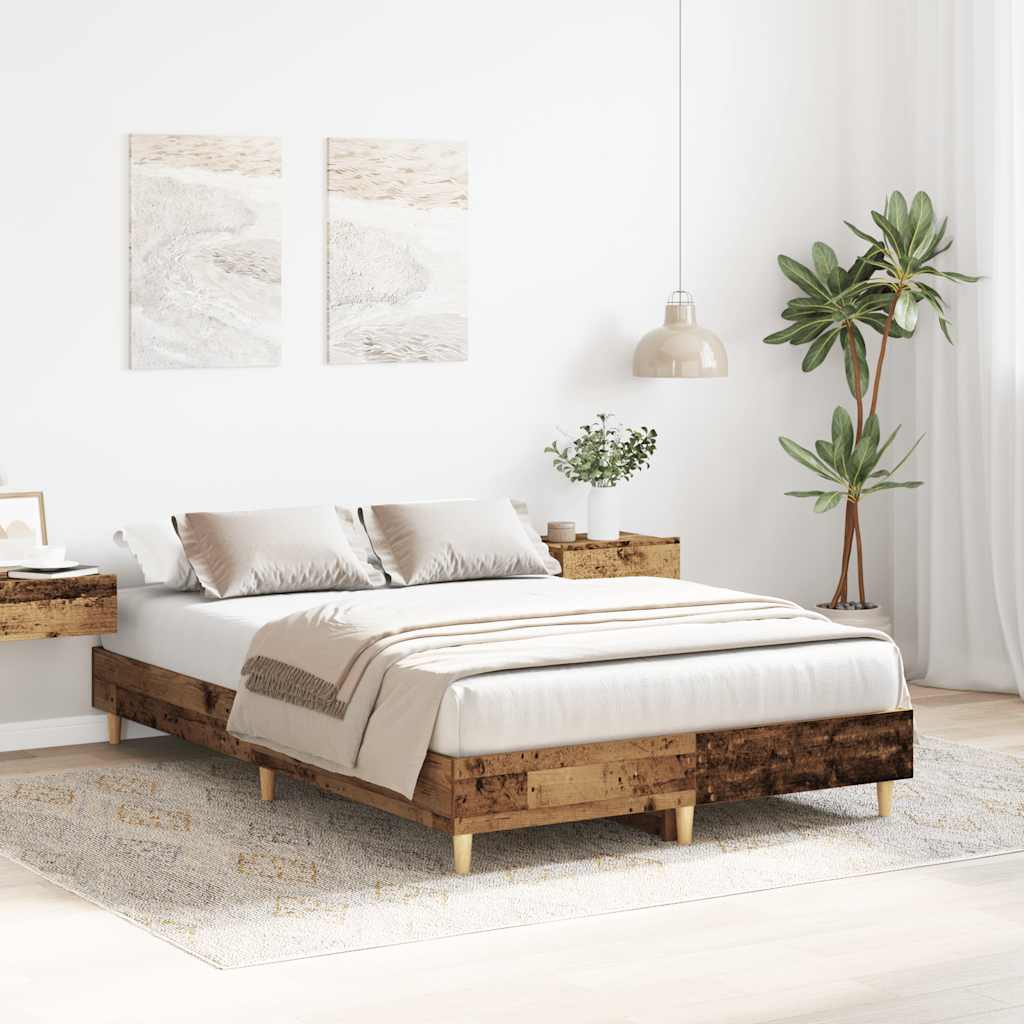 Estrutura de cama sem colchão 120x200 cm madeira velha