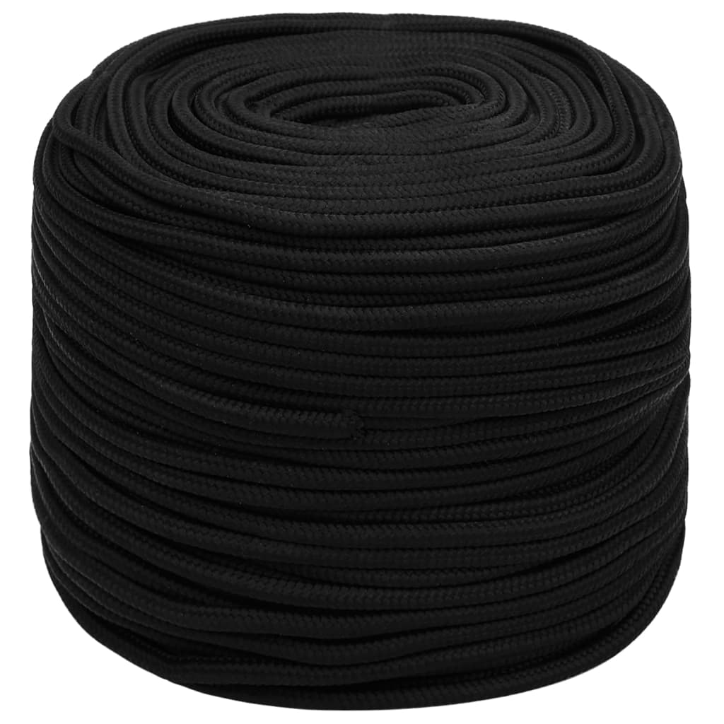 Corda de trabalho 10 mm 25 m poliéster preto