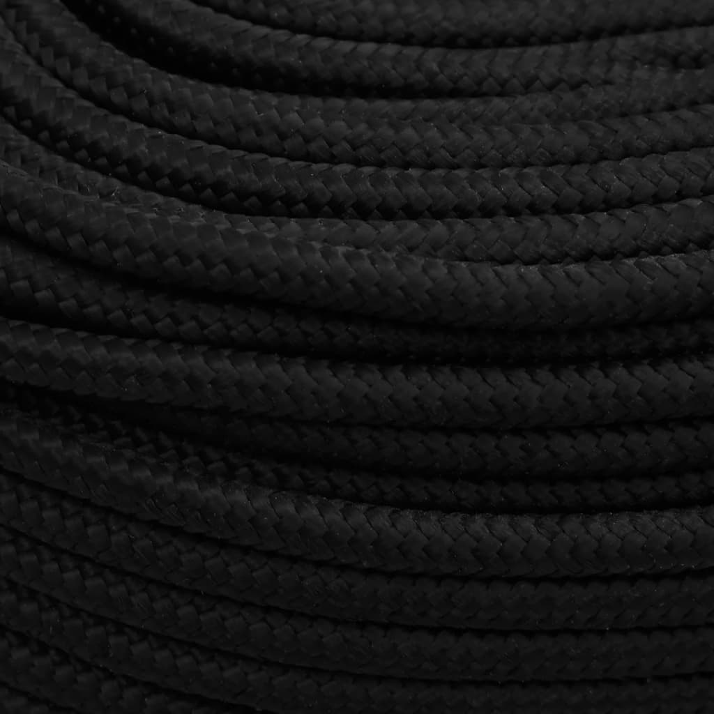 Corda de trabalho 10 mm 25 m poliéster preto