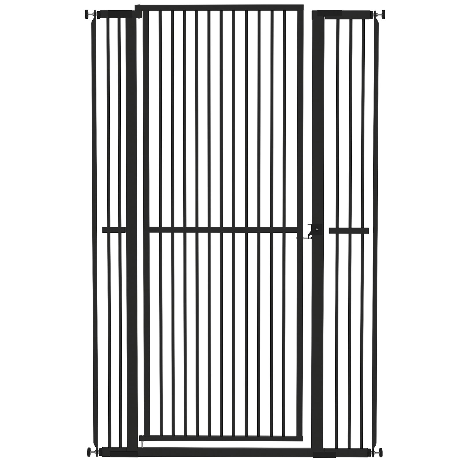 Barreira para cães extra alta com largura ajustável 77-104 cm barreira de segurança para cães e gatos com 2 extensões preto