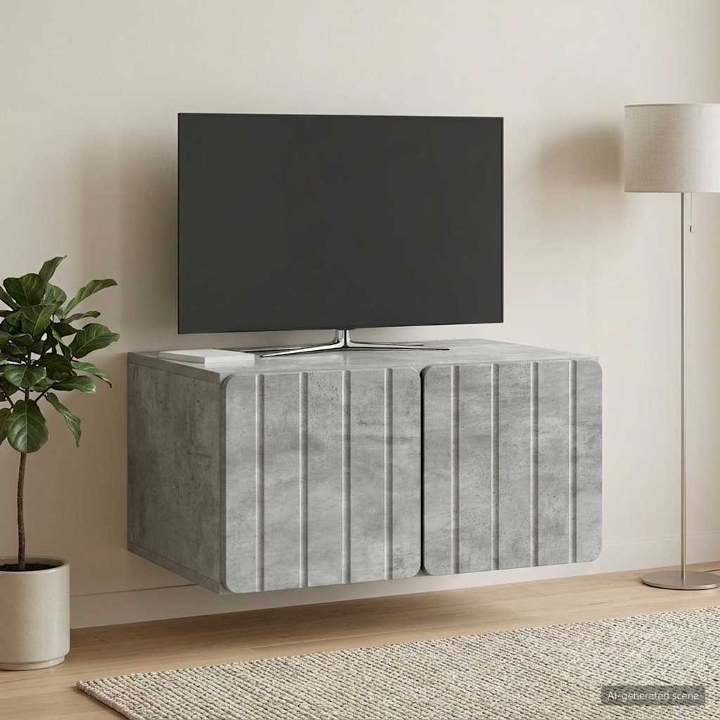 Gabinete de TV de parede 59,5 x 41 x 30 cm cinzento cimento