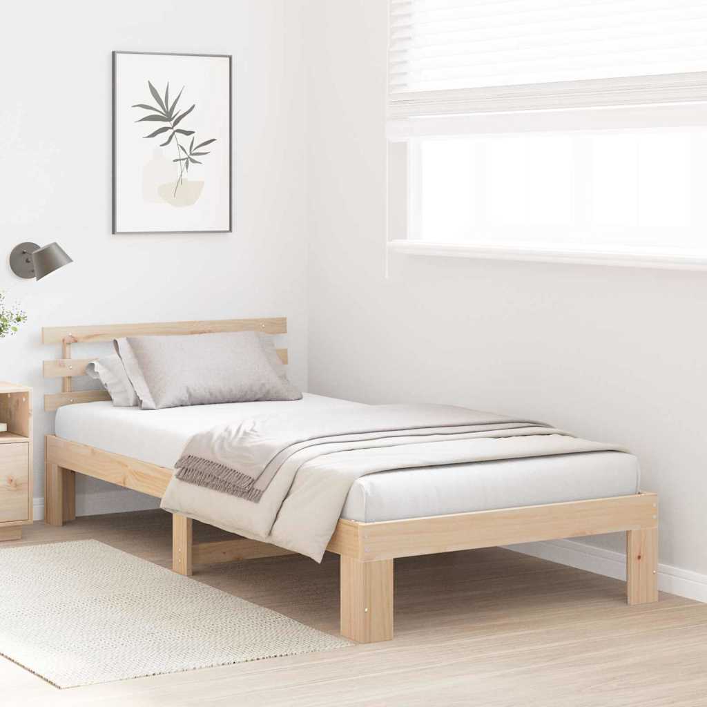 Estrutura da cama com cabeceira natural 75 x 190 cm