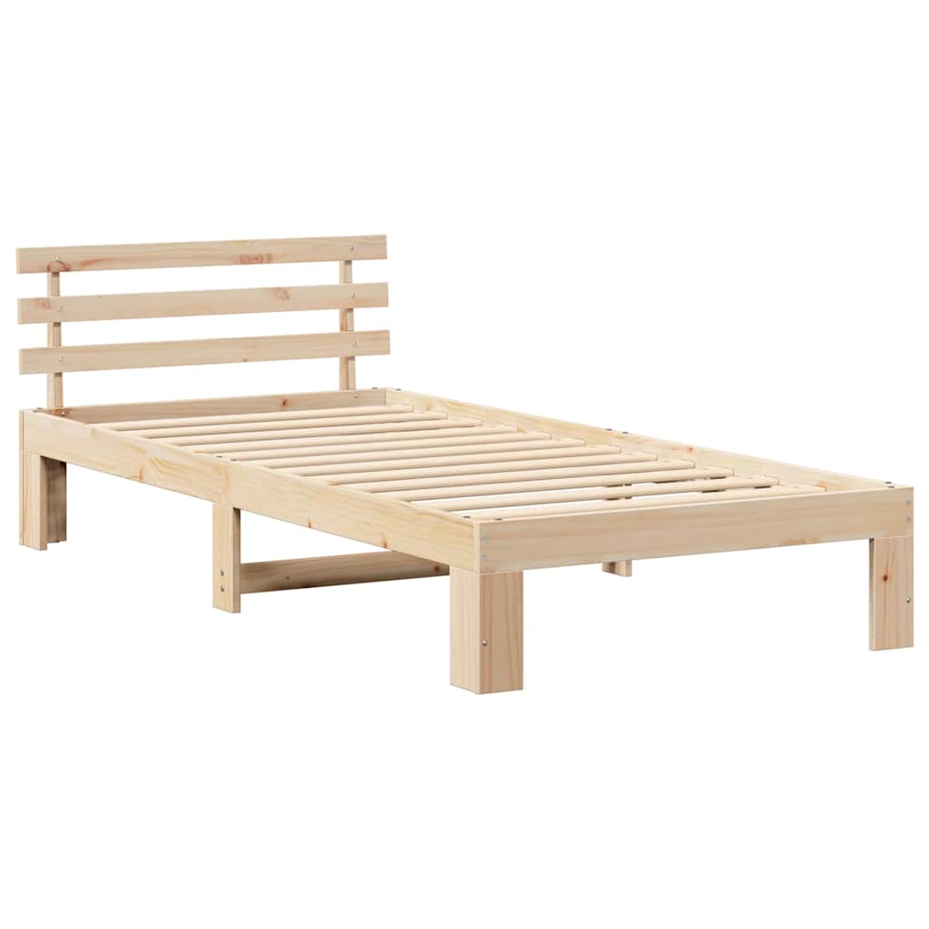 Estrutura da cama com cabeceira natural 75 x 190 cm