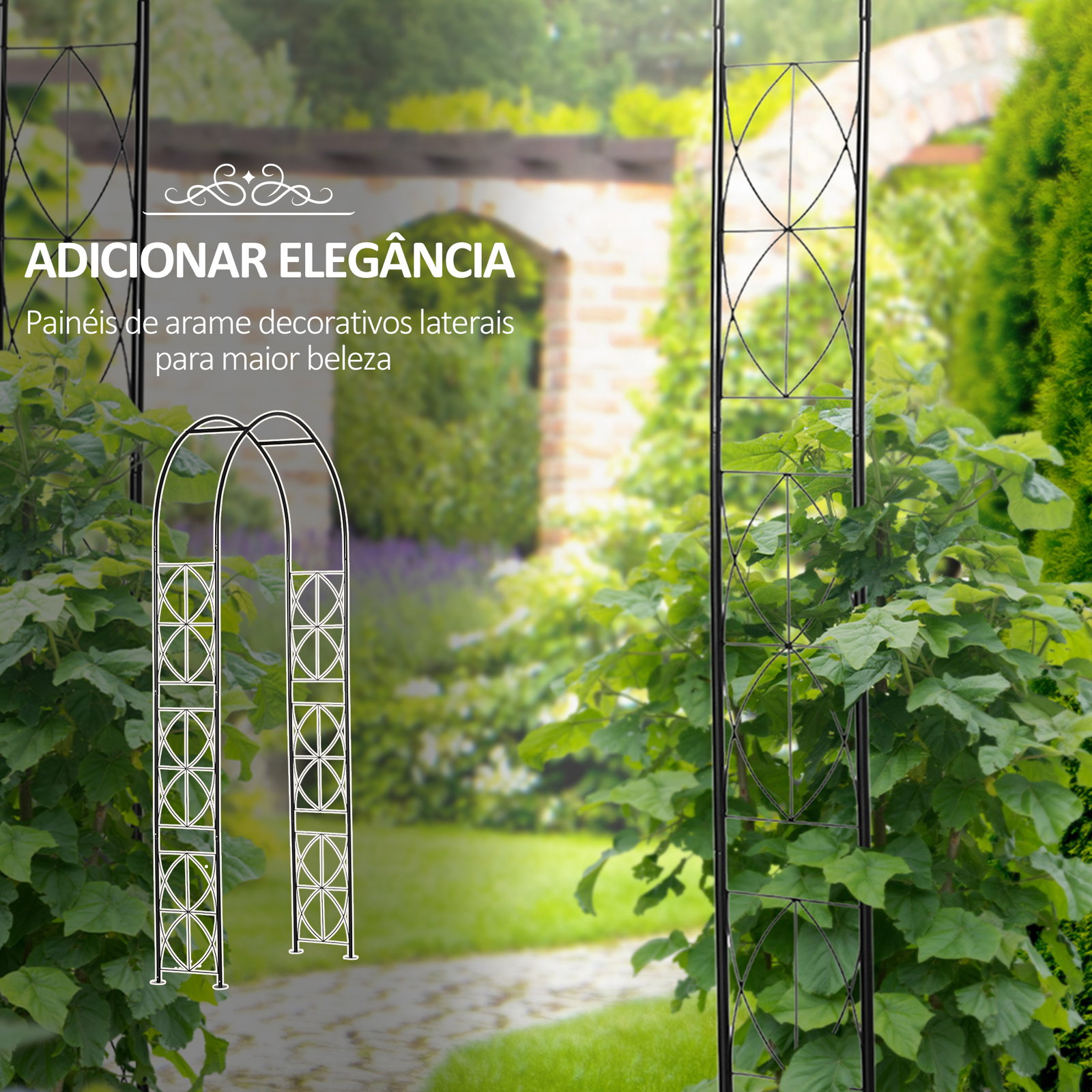 Arco de jardim de metal arco decorativo com desenho de treliça para plantas trepadeiras para decoração 114x30x230 cm preto
