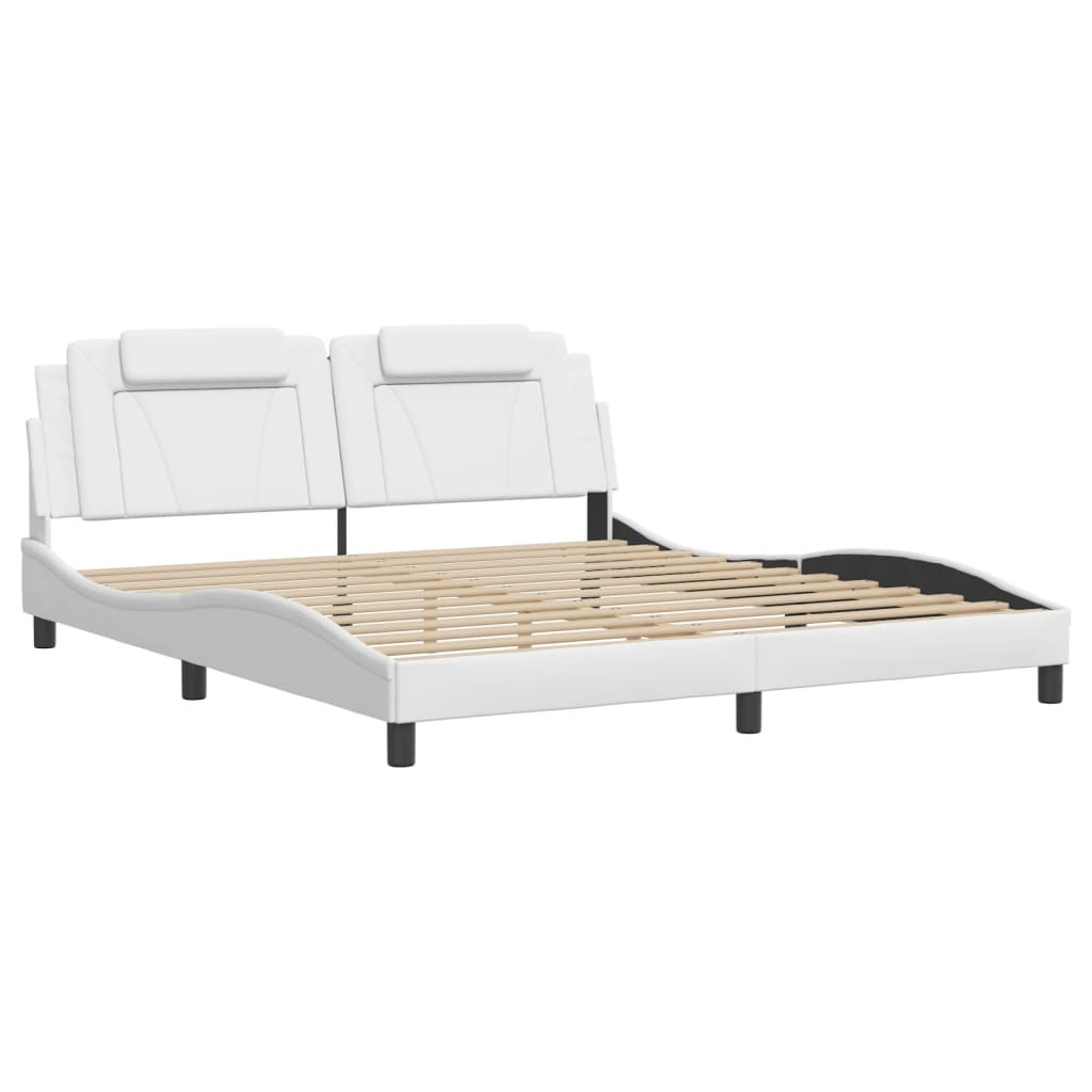 Estrutura de cama viana com LED sem colchão 180x200 cm branco
