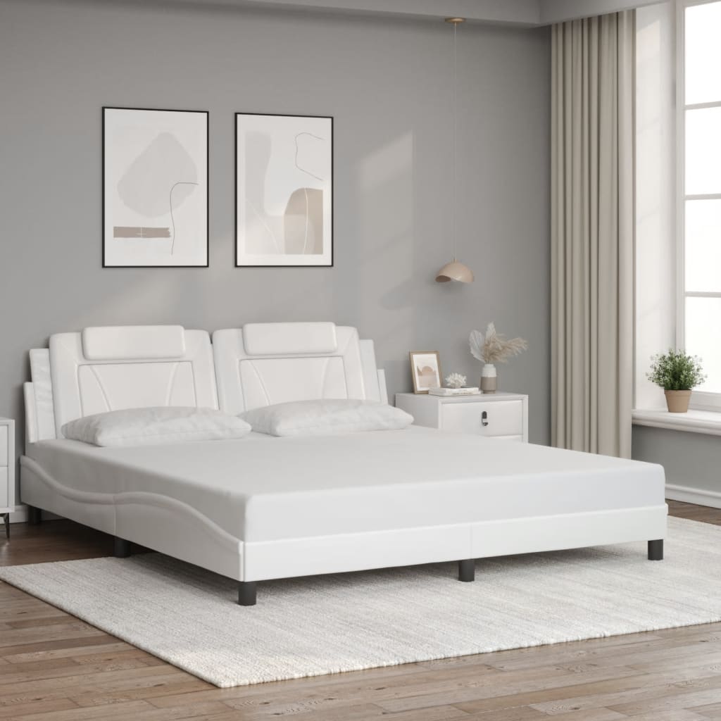 Estrutura de cama viana com LED sem colchão 180x200 cm branco