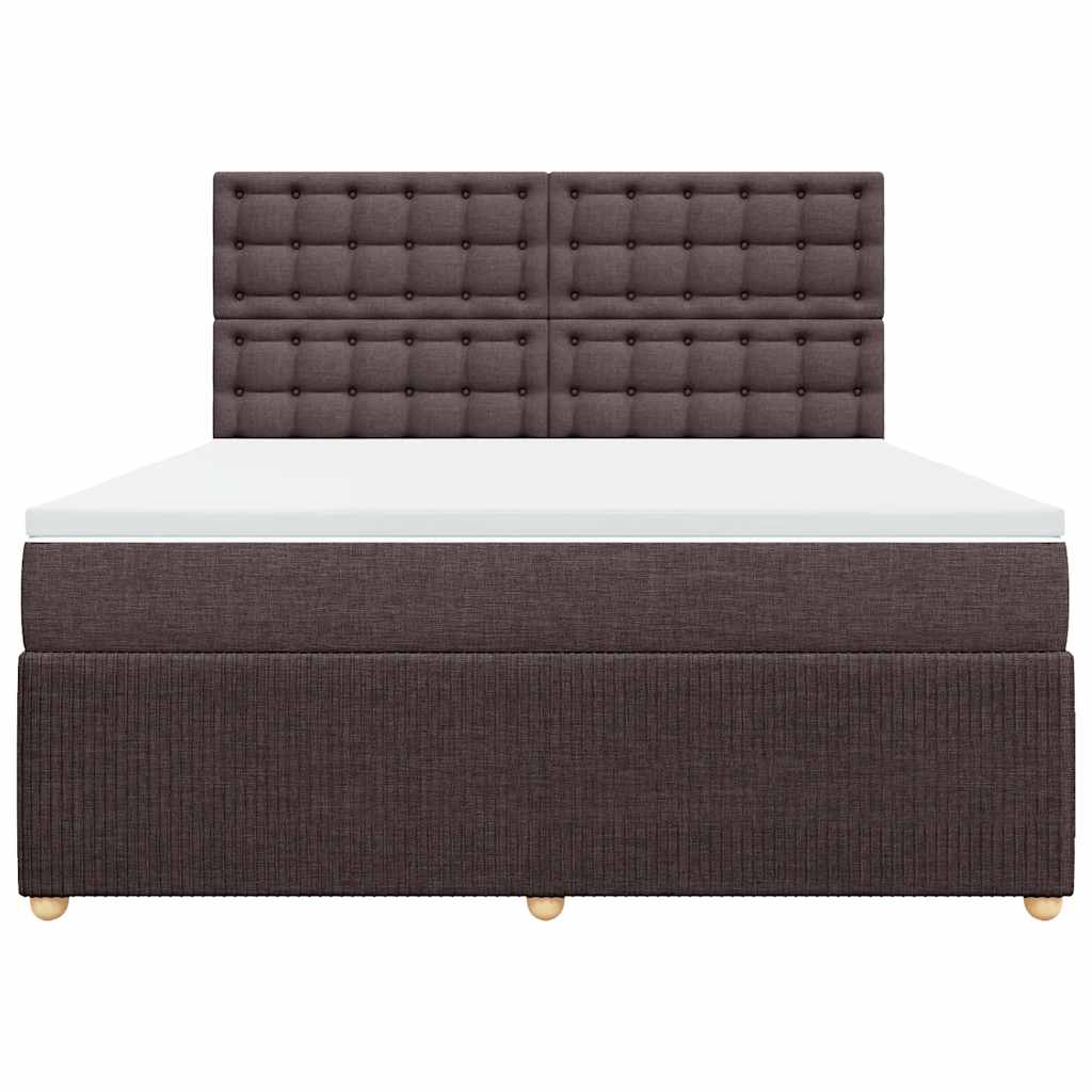 Cama com molas/colchão 180x200 cm tecido castanho-escuro