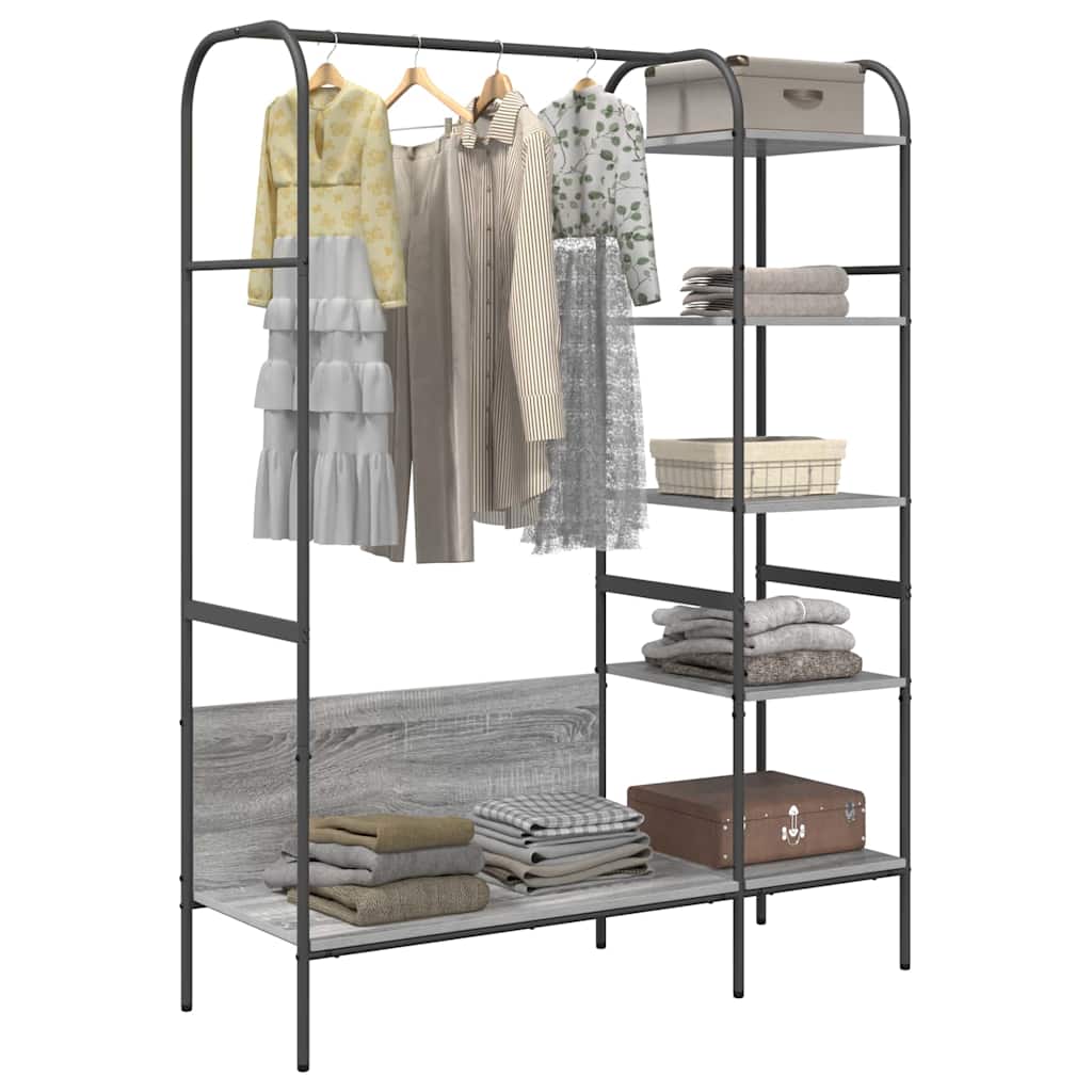 Suporte para roupas cinzeto 120 x 44 x 160 cm